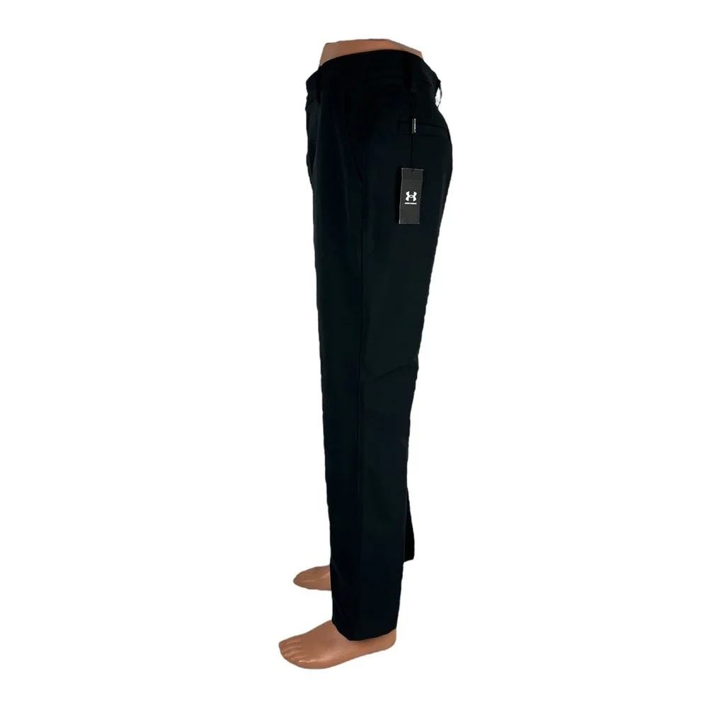 Under Armour UA Tech Pants Mens 36 X 32 Black Golf Straight Leg Casual NWT